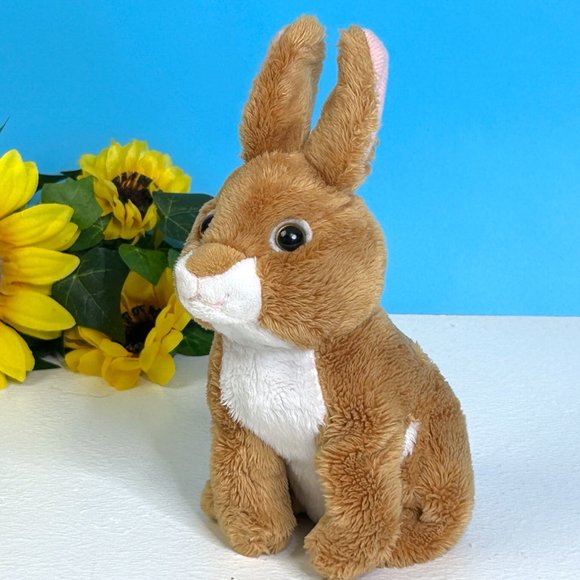Beautifully Detailed Brown Bunny Rabbit Lovey 6" Soft Plush Stuffed Animal Toy - Picture 1 of 4